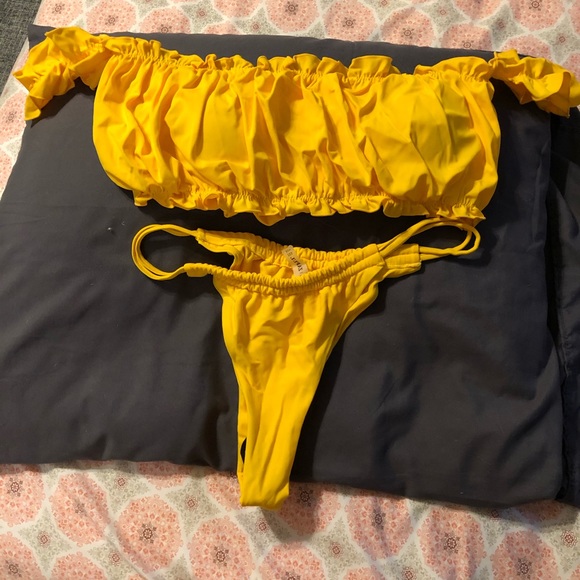 NWT Zaful Marigold Yellow Sz8 Bikini - Picture 4 of 6
